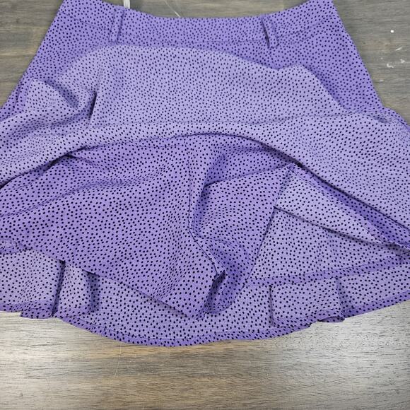 Love for Humanity Mini Skirt Women's Purple Black Polka Dot Skort Medium - Picture 3 of 8